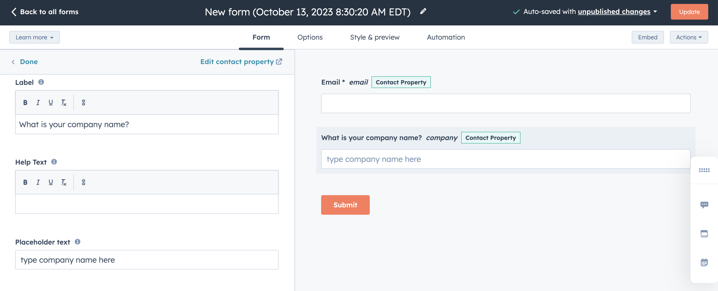 HubSpot Form