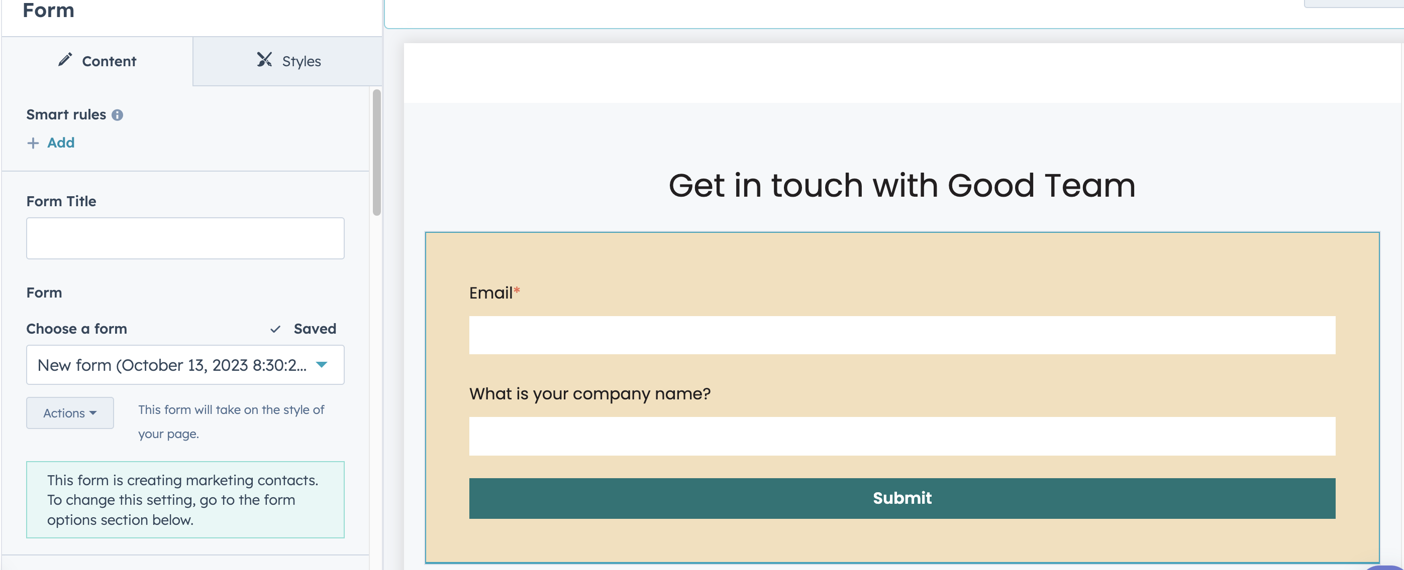 HubSpot Form