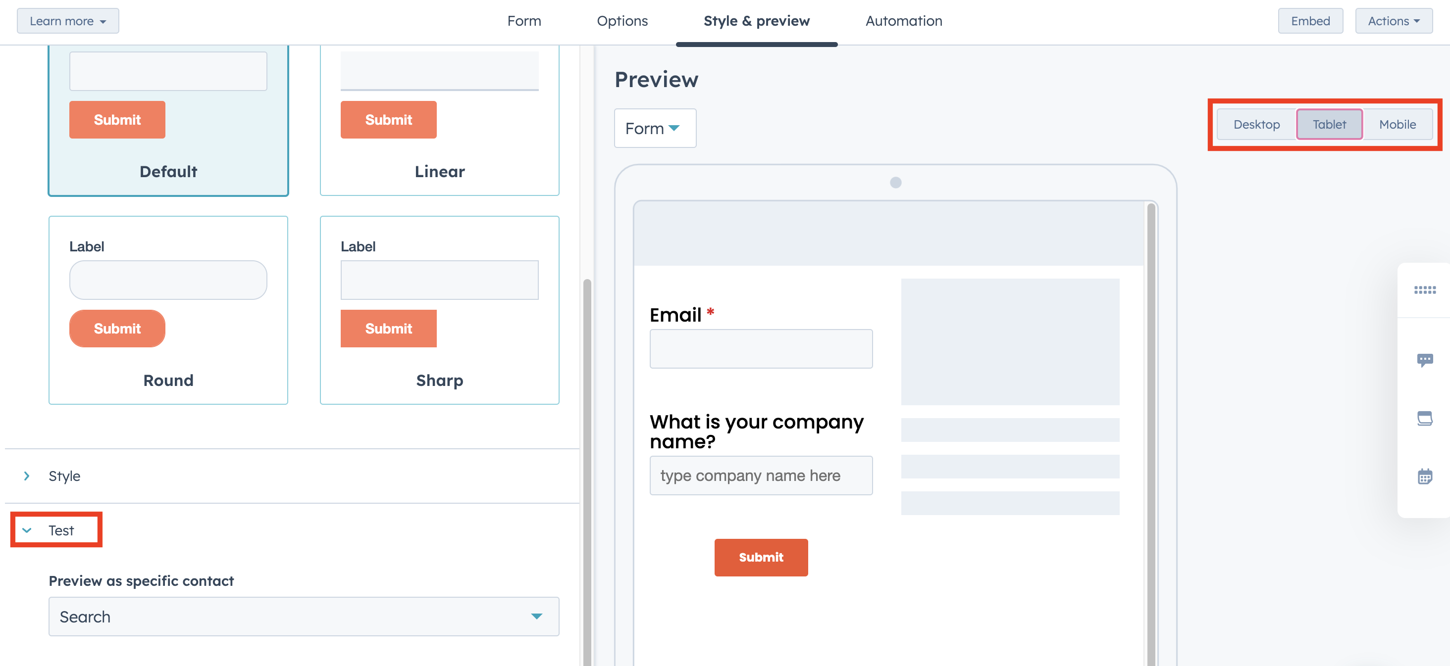 HubSpot Form